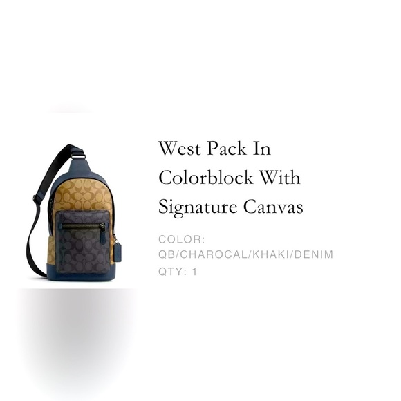 Men’s Coach West Pack in Color Block and Signature Canvas NWT - Picture 9 of 12